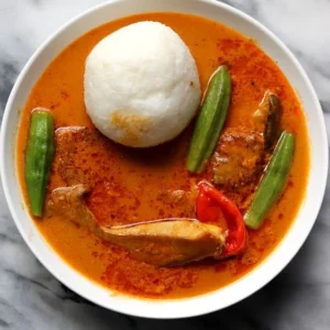 Rice Balls With Palm Nut Soup